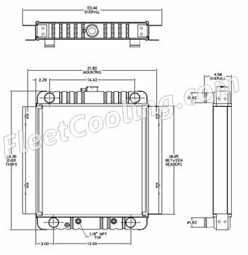 Picture of Airport Tug Radiator - Solder On Tank TR7091S