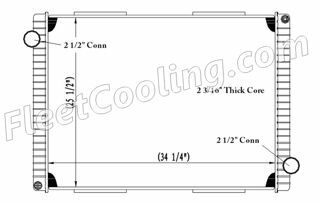 Picture of Peterbilt Radiator - Plastic Tank TR7163P