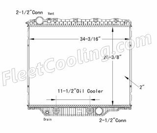 Picture of Mack Radiator - Plastic Tank TR7222P