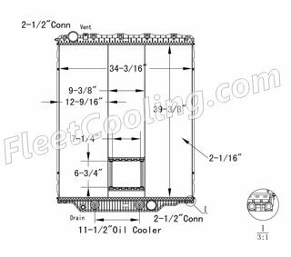 Picture of Mack, Volvo Radiator - Plastic Tank TR7228P