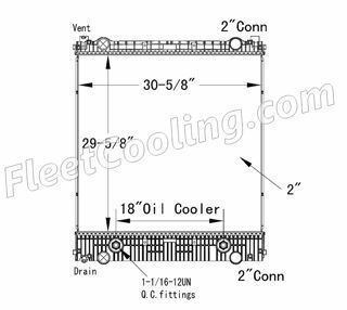 Picture of Freightliner Radiator - Plastic Tank TR7238P