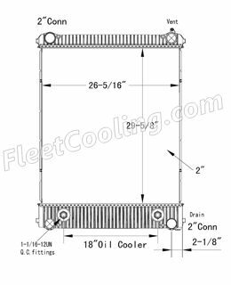 Picture of Freightliner Radiator - Plastic Tank TR7240P