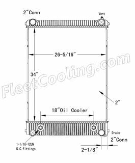 Picture of Freightliner Radiator - Plastic Tank TR7241P