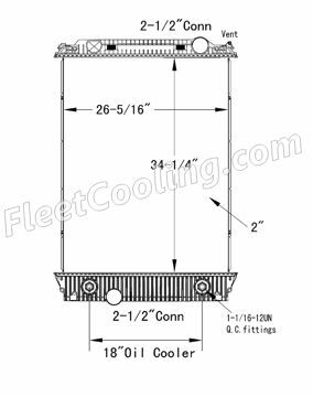 Picture of Freightliner Radiator - Plastic Tank TR7244P