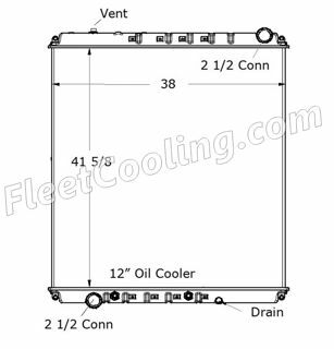 Picture of Freightliner Radiator - Solder On Tank TR7247S