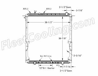 Picture of Freightliner, Sterling, Western Star Radiator - Plastic Tank TR7251PF