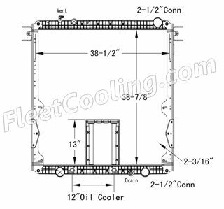 Picture of Freightliner, Sterling, Western Star Radiator - Plastic Tank TR7252PF