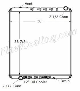 Picture of Freightliner Radiator - Solder On Tank TR7255S