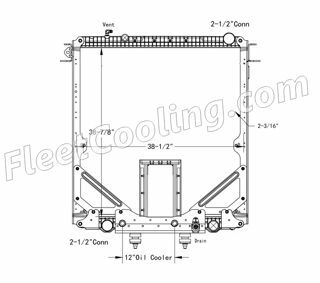 Picture of Freightliner, Sterling, Western Star Radiator - Plastic Tank TR7256PFB