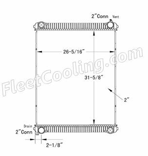 Picture of Freightliner Radiator - Plastic Tank TR7261P