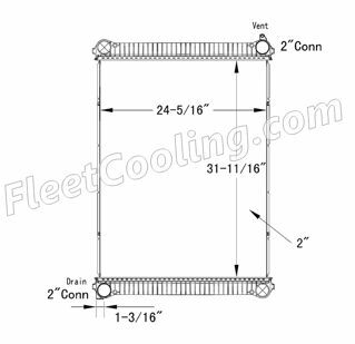 Picture of Freightliner Radiator - Plastic Tank TR7264P