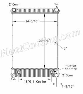 Picture of Freightliner Radiator - Plastic Tank TR7265P