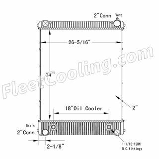 Picture of Freightliner Radiator - Plastic Tank TR7266P