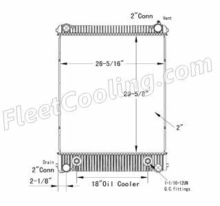 Picture of Freightliner Radiator - Plastic Tank TR7267P