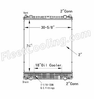 Picture of Freightliner Radiator - Plastic Tank TR7272P