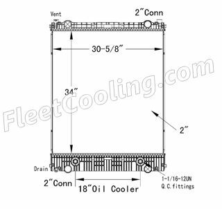 Picture of Freightliner Radiator - Plastic Tank TR7273P