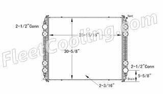 Picture of Freightliner Radiator - Plastic Tank TR7286P