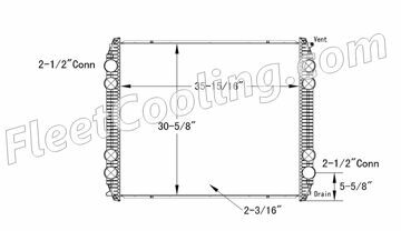 Picture of Freightliner Radiator - Plastic Tank TR7286P
