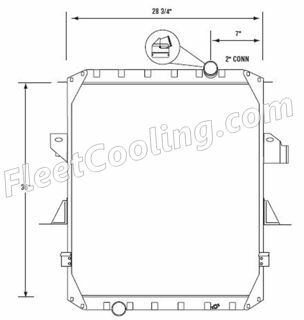 Picture of Mack Radiator - Solder On Tank TR7351S