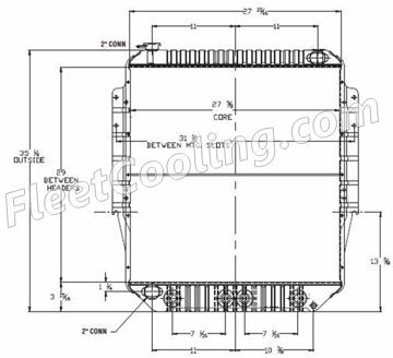 Picture of Ford / Sterling Radiator - Solder On Tank TR7373S