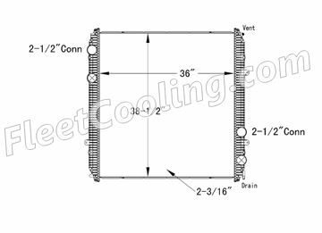 Picture of Freightliner Radiator - Plastic Tank TR7398P
