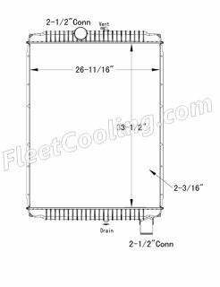 Picture of International Navistar Radiator - Plastic Tank TR7403P