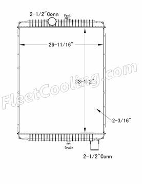 Picture of International Navistar Radiator - Plastic Tank TR7403P