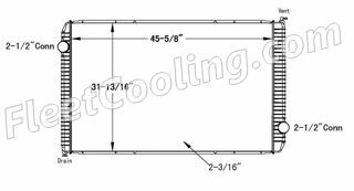 Picture of International Navistar Radiator - Plastic Tank TR7419P