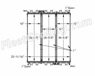 Picture of International Navistar Radiator - Plastic Tank TR7422P