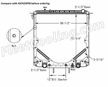 Picture of Freightliner Radiator - Plastic Tank TR7425PF