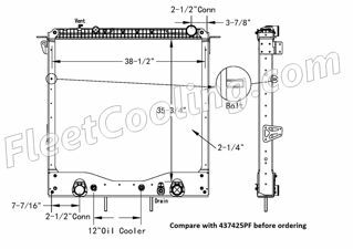 Picture of Freightliner Radiator - Plastic Tank TR7425PFB