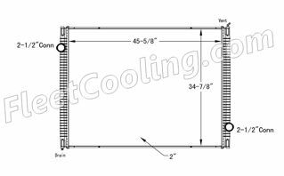 Picture of International Navistar Radiator - Plastic Tank TR7426P