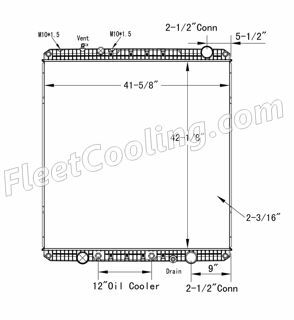 Picture of Freightliner Radiator - Plastic Tank TR7429P