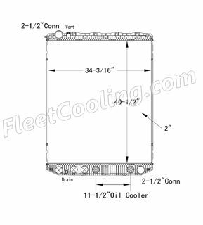 Picture of Mack, Volvo Radiator - Plastic Tank TR7435P