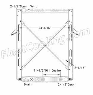 Picture of Mack, Volvo Radiator - Plastic Tank TR7435PF