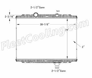 Picture of Kenworth, Peterbilt Radiator - Plastic Tank TR7440P