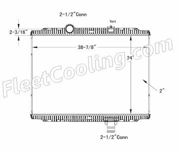 Picture of Kenworth, Peterbilt Radiator - Plastic Tank TR7440P