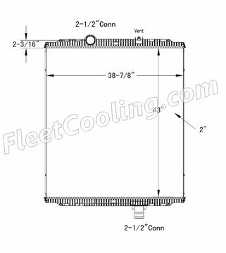 Picture of Peterbilt Radiator - Plastic Tank TR7442P