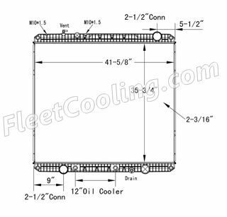 Picture of Freightliner Radiator - Plastic Tank TR7444P