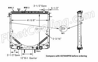 Picture of Freightliner Radiator - Plastic Tank TR7444PF