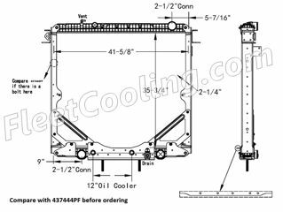 Picture of Freightliner Radiator - Plastic Tank TR7444PFB