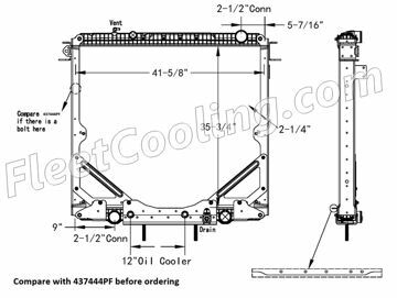 Picture of Freightliner Radiator - Plastic Tank TR7444PFB