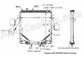 Picture of Freightliner Radiator - Plastic Tank TR7445PFB