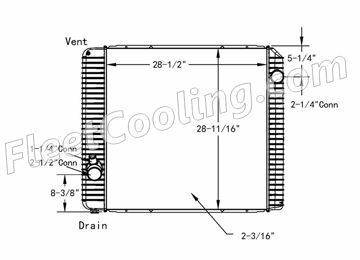 Picture of International Navistar Radiator - Plastic Tank TR7449P