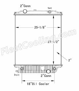 Picture of Freightliner Radiator - Plastic Tank TR7451P