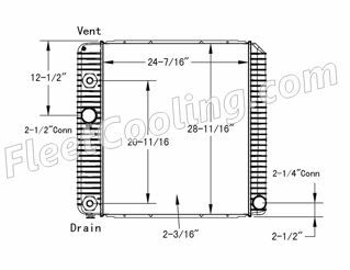 Picture of International Navistar Radiator - Plastic Tank TR7452P