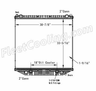 Picture of Freightliner, Sterling Radiator - Plastic Tank TR7455P