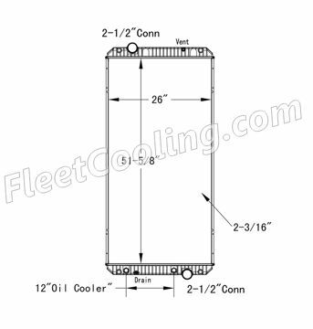 Picture of International Navistar Radiator - Plastic Tank TR7456P