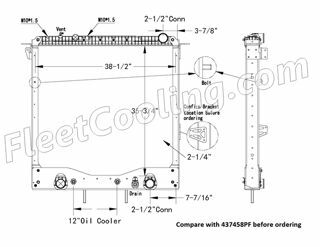 Picture of Freightliner Radiator - Plastic Tank TR7458PFB