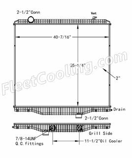 Picture of International Navistar Radiator - Plastic Tank TR7477P